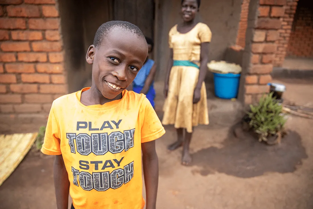 young boy smiling